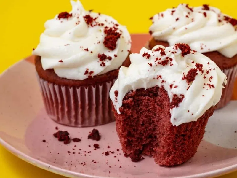 Air Fryer Red Velvet Cupcakes