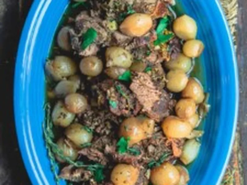 Slow Cooker Greek Lamb with Garlic and Herbs