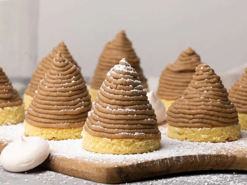 Chestnut Meringue Mont Blanc Cakes