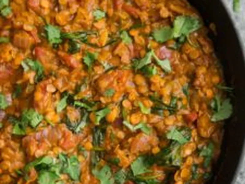 Red Lentil and Spinach Curry with Homemade Masala Paste