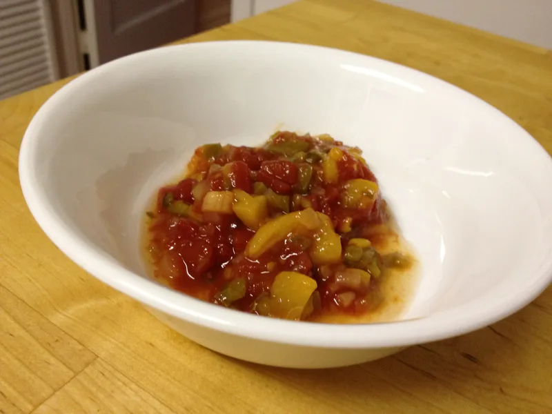 Spicy Sweet Peach Salsa with Tomatoes
