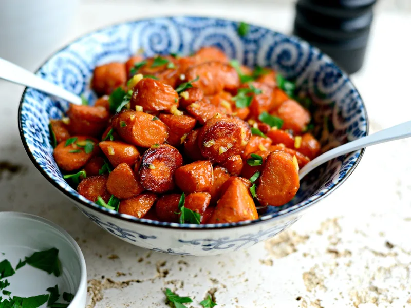 Coconut Maple Glazed Carrots with Caramelized Edges