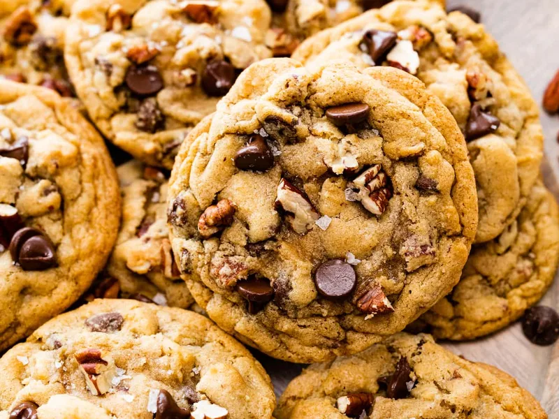 Maple Pecan Chocolate Chip Cookies with Brown Butter