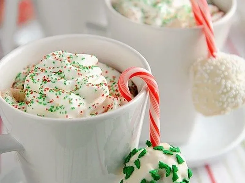 Peppermint Rice Krispie Snow Ball Treats with White Chocolate