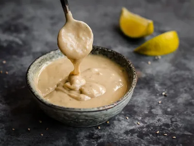 Keto Tahini Dressing with Lemon and Garlic