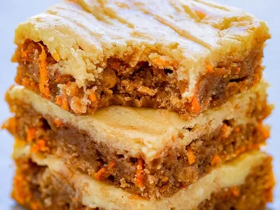 Carrot Cake Cream Cheese Swirl Blondies