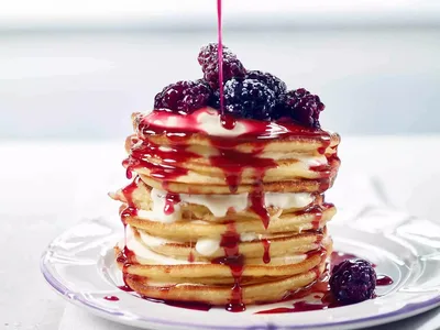 Gluten-Free Pancakes with Blackberry Compote