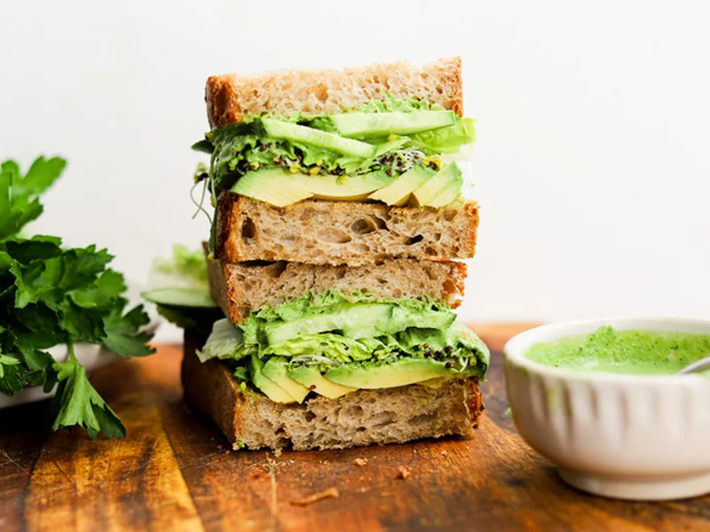 Creamy Herb Green Goddess Avocado Sandwich