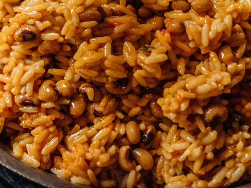 Pigeon Peas and Coconut Rice with Bacon