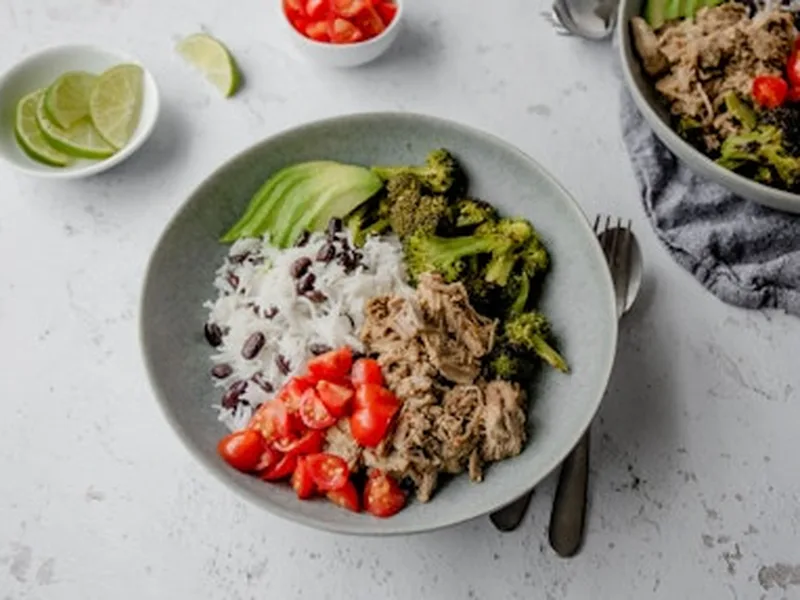 Cuban Rice and Black Bean Bowl with Roasted Plantains