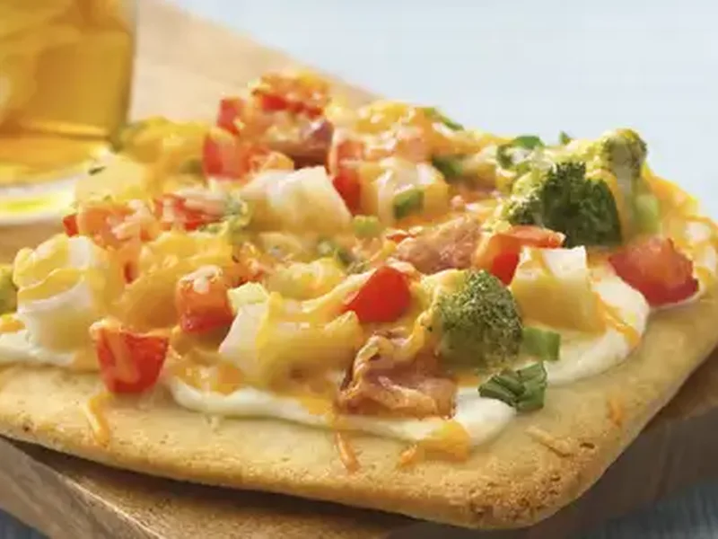 Loaded Baked Potato Pizza with Bacon and Broccoli Cheese