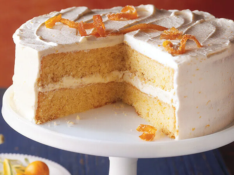 Orange Cream Layer Cake with Fresh Citrus Frosting