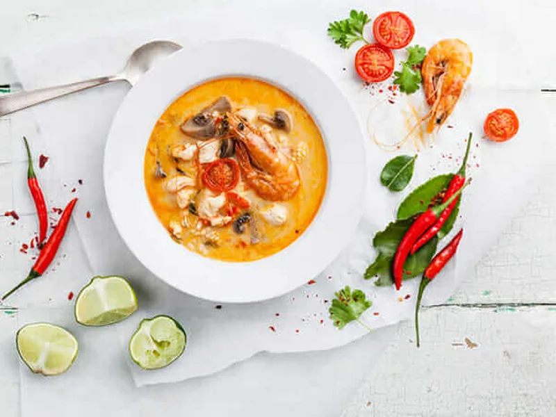 Pan-Seared Shrimp with Bok Choy in Coconut Cream