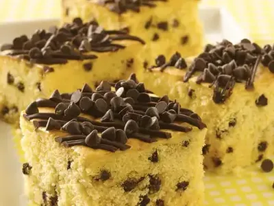 Easy Chocolate Chip Snack Cake with Melted Drizzle