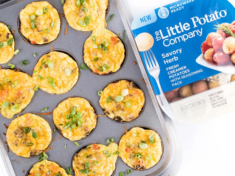 Baked Cheesy Egg Cups with Sausage Bell Peppers and Potatoes