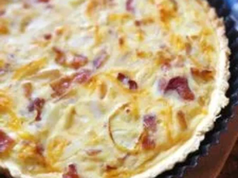 Bacon Cheddar Tart with Caramelized Onions