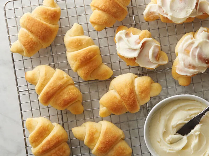 Frosted Homemade Crescent Rolls