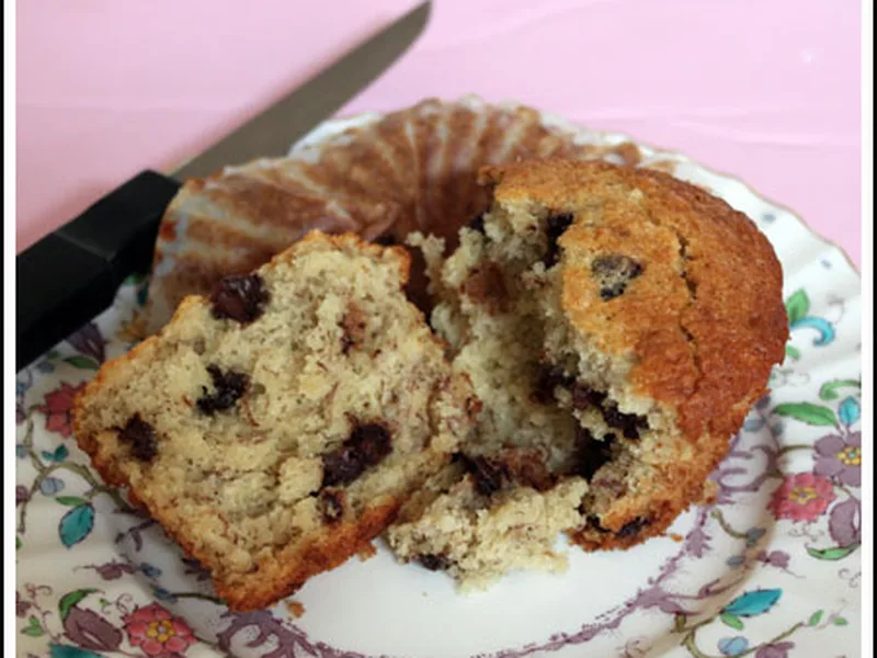Jumbo Banana Chocolate Chip Muffins with Two-Temperature Baking
