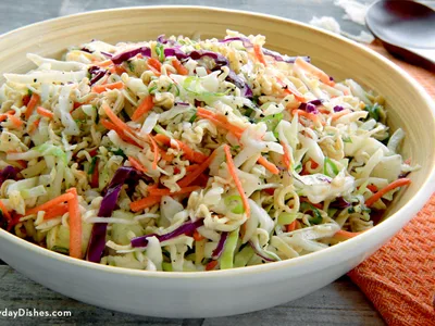 Crunchy Asian Ramen Salad with Honey Vinaigrette