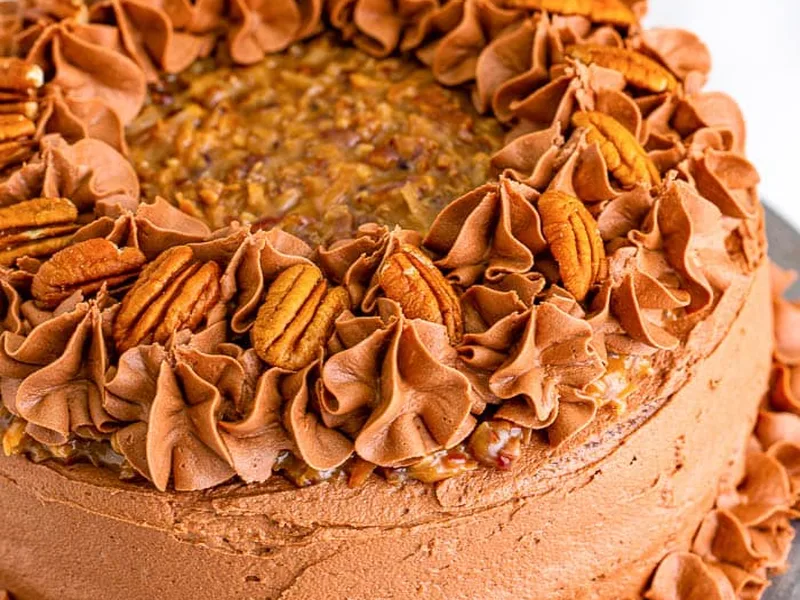 German Chocolate Cake with Coconut Pecan Frosting