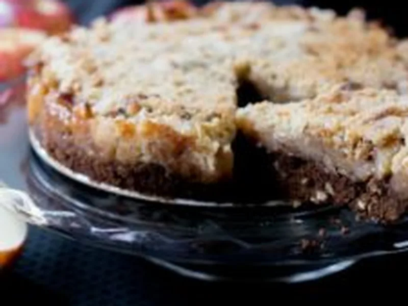 Chocolate Apple Kuchen with Oat Crumble Topping