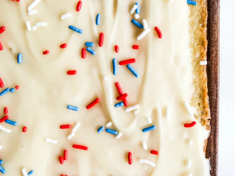 Classic Texas Sheet Cake with Almond Buttercream Frosting