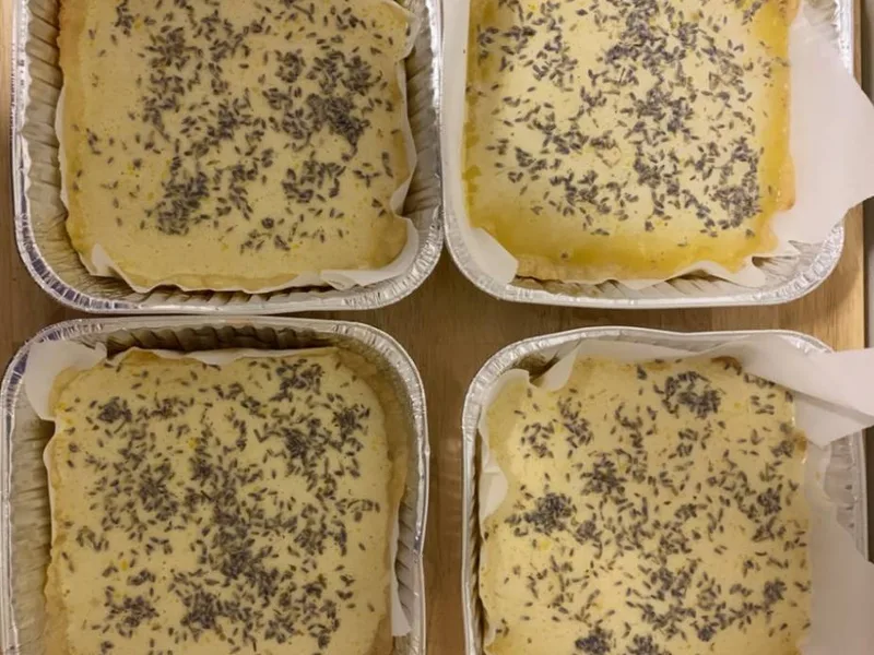 Lemon Lavender Bars with Shortbread Crust
