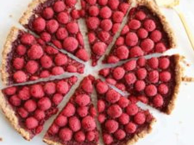 Raspberry Pecan Crust Pie with Chia Seed Filling