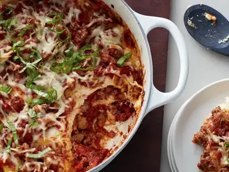 One-Pot Sausage Lasagna with Italian Sausage and Three Cheeses