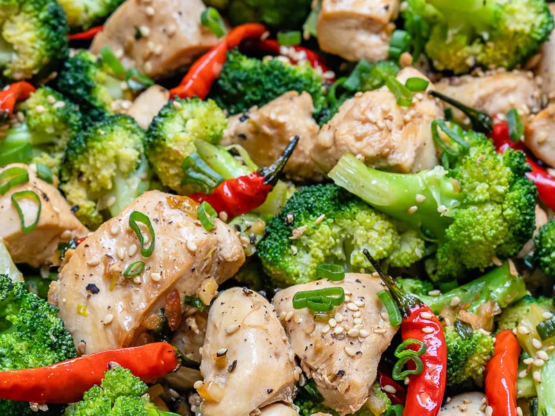 Spicy Chicken and Broccoli Stir-Fry with Ginger and Chilies