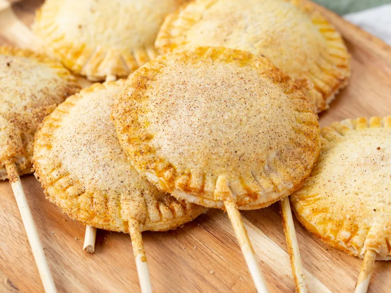 Air Fryer Apple Pie Pops with Cinnamon Sugar Topping