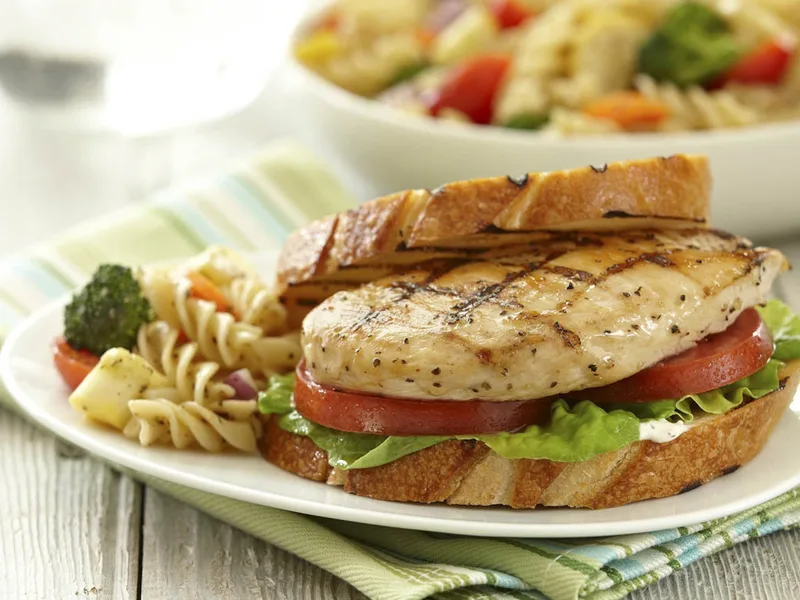 Grilled Lemon Pepper Chicken Caesar Sandwich