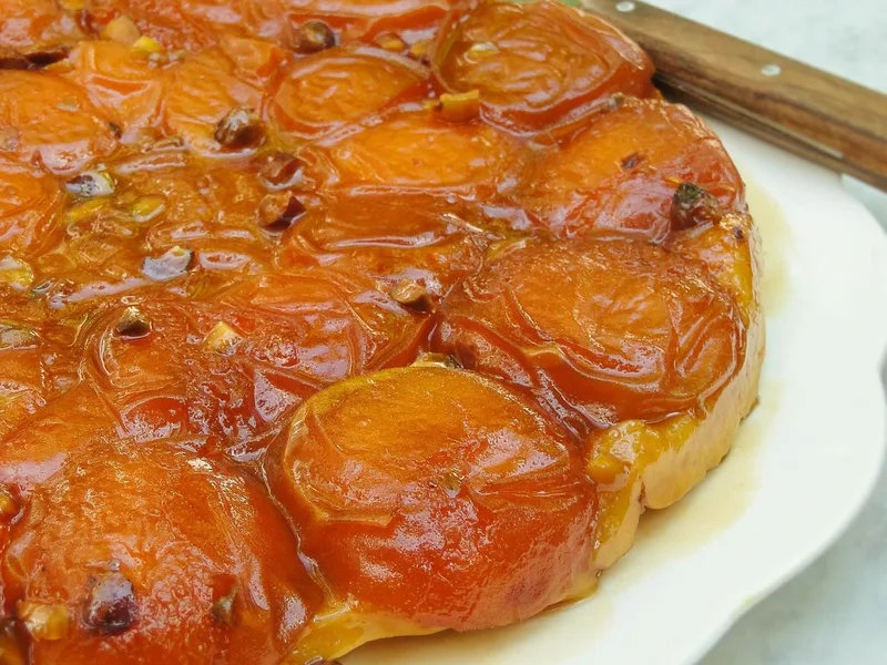 Apricot Tarte Tatin with Pistachios