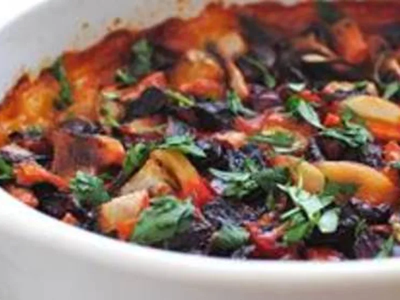 Roasted Vegetable Potato Au Gratin Casserole