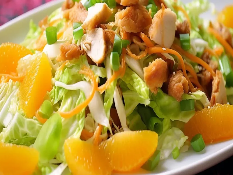 Chinese Chicken Salad with Crispy Noodles and Sesame-Plum Dressing