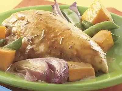 Honey-Mustard Roasted Chicken with Butternut Squash