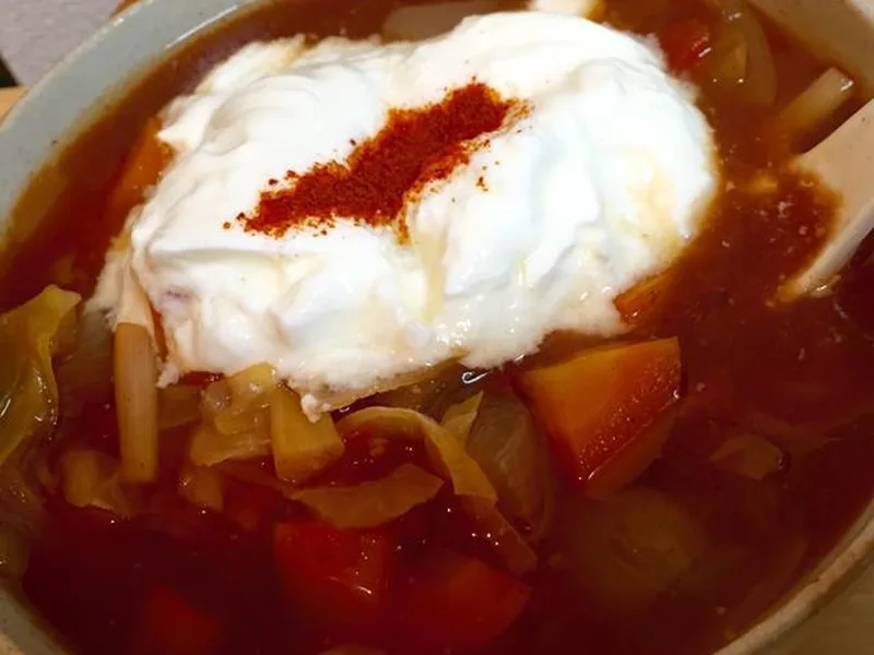 Slow Cooker Sweet and Sour Cabbage Soup