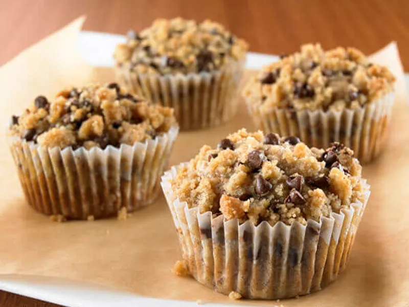 Chocolate Banana Streusel Muffins