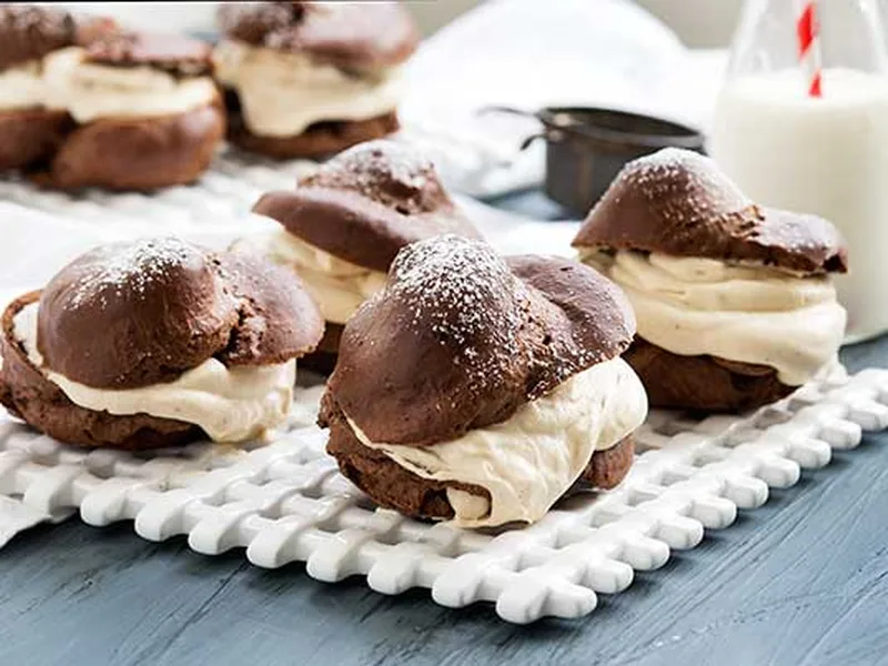 Gluten Free Chocolate Peanut Butter Cream Puffs