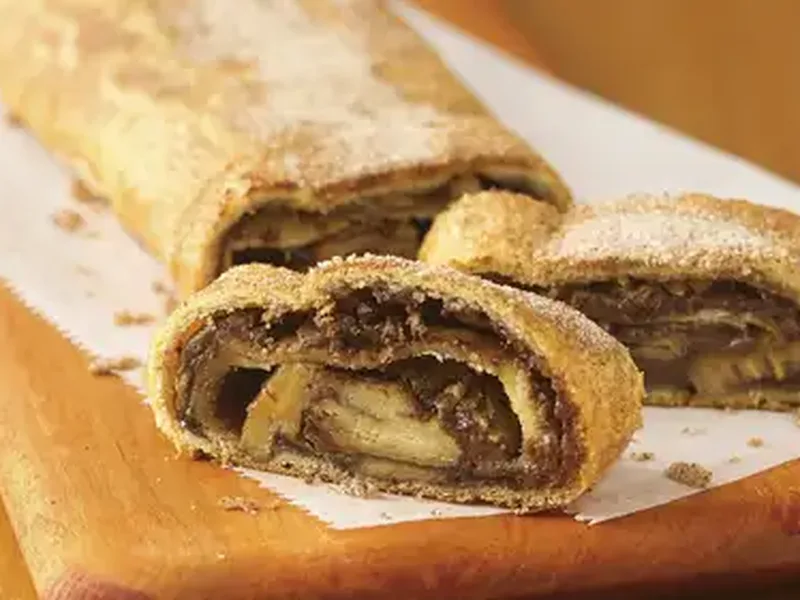 Chocolate Peanut Butter Banana Breakfast Strudel