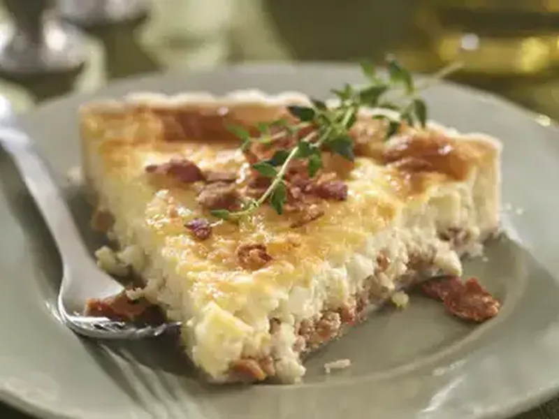 Classic Bacon and Swiss Quiche with Homemade Pastry Crust