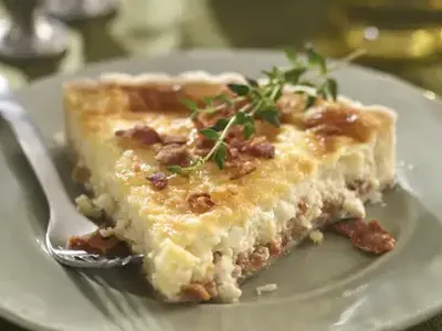 Classic Bacon and Swiss Quiche with Homemade Pastry Crust