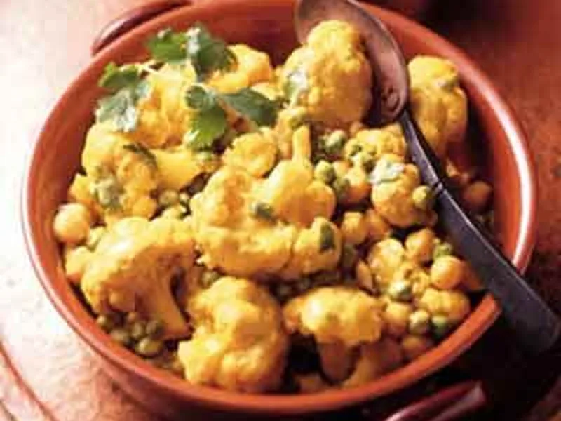Indian-Spiced Cauliflower and Beans in Sour Cream