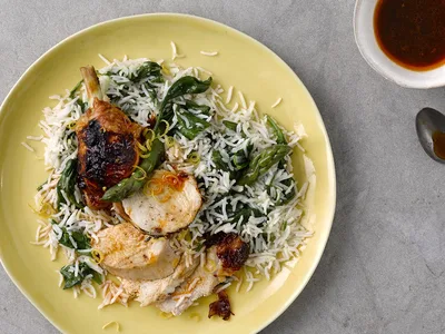 Spatchcock Lemon Chilli Chicken with Coconut Rice