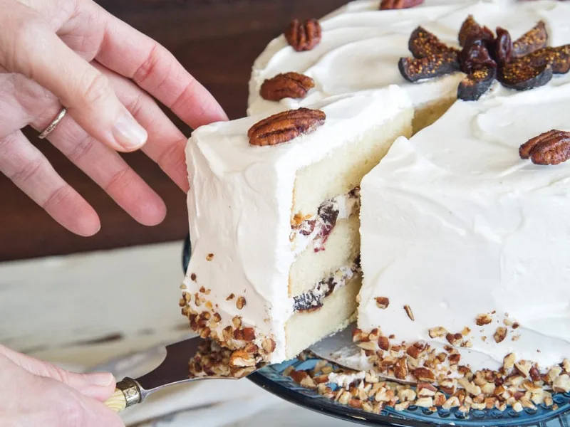 Lady Baltimore Cake with Dried Fruit and Nuts