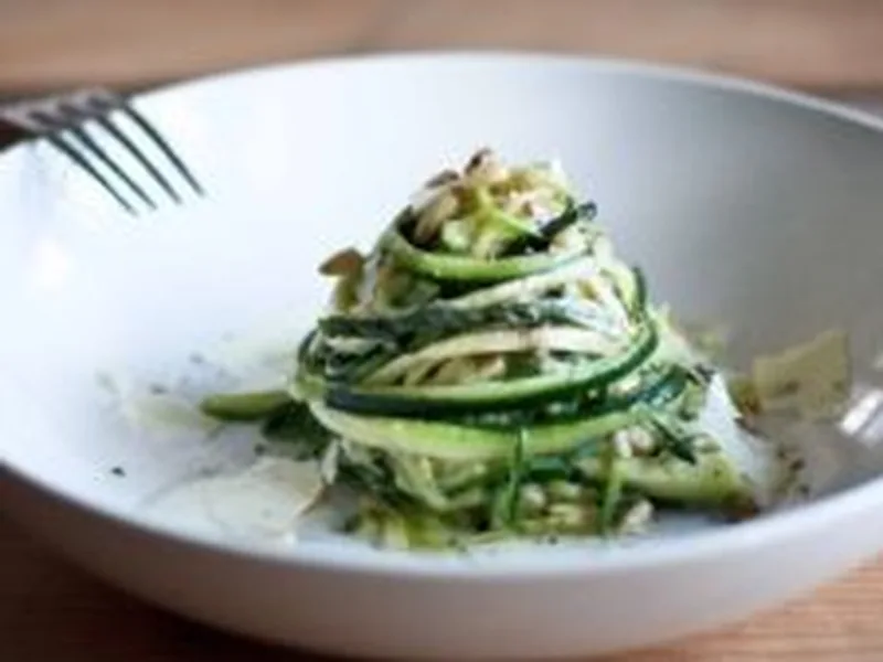 Zucchini Noodles with Garlic Basil and Pecorino Romano