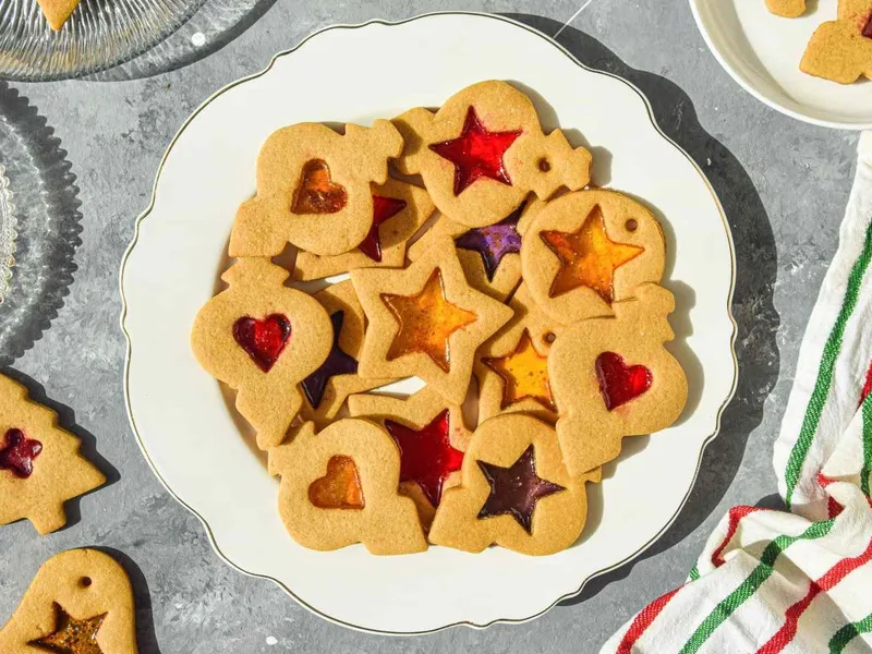 Stained Glass Window Cookies with Melted Hard Candy Centers