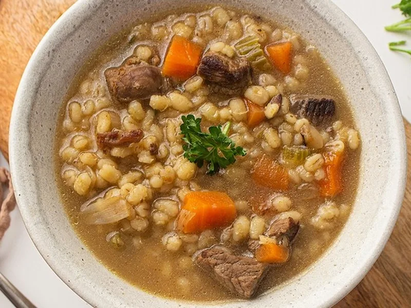 Beef and Barley Soup with Root Vegetables