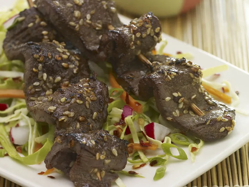Korean-Style Grilled Beef Skewers with Sesame Soy Marinade