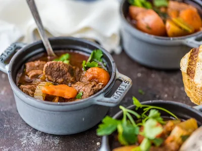 Slow Cooker Guinness Beef Stew with Mushrooms
